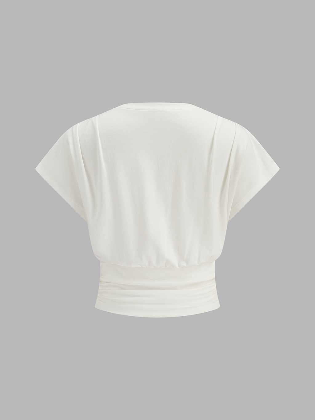 Short Sleeve Ruched Waist Casual T-Shirt for Women, Summer Comfort Fit