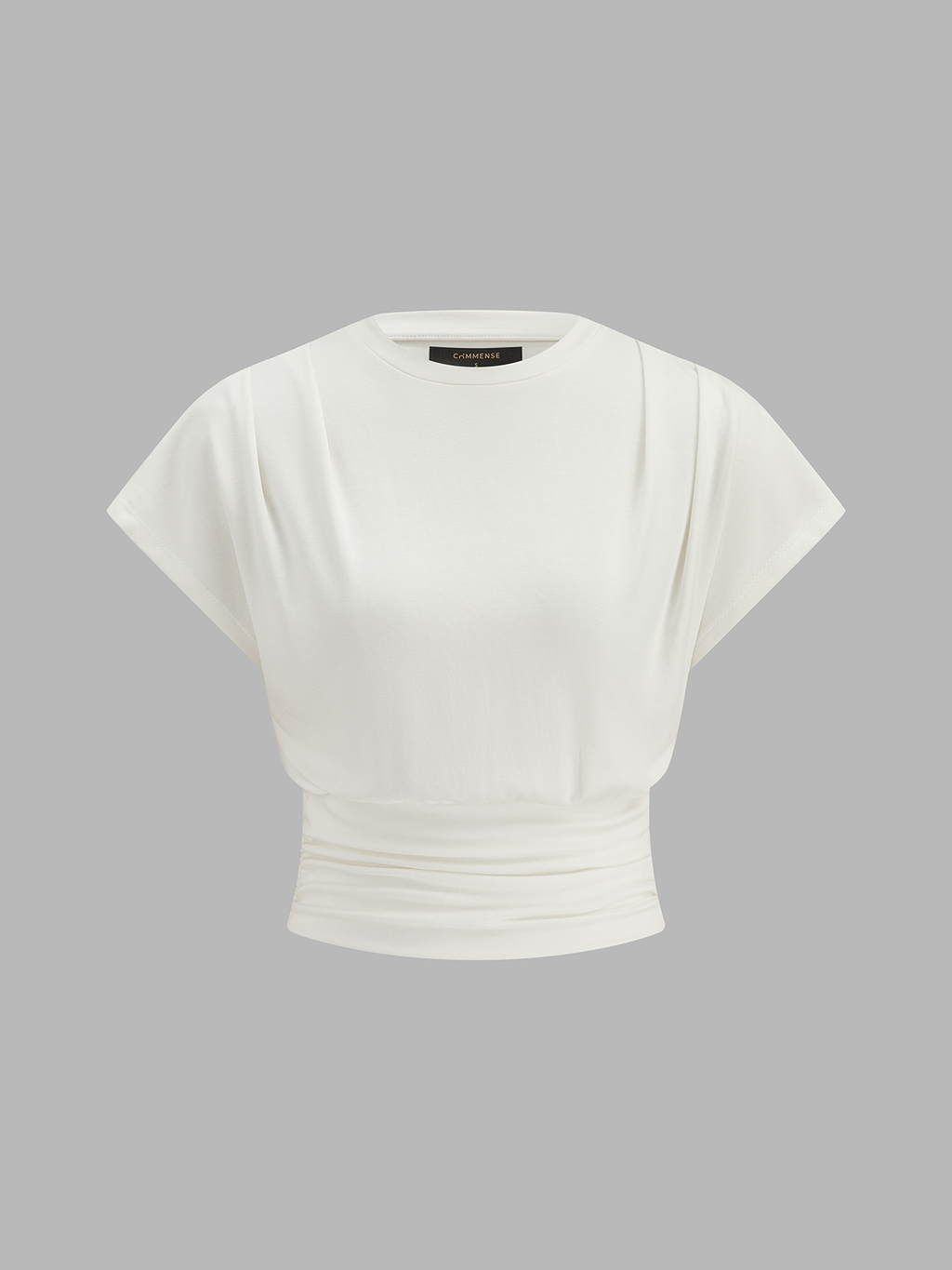 Short Sleeve Ruched Waist Casual T-Shirt for Women, Summer Comfort Fit