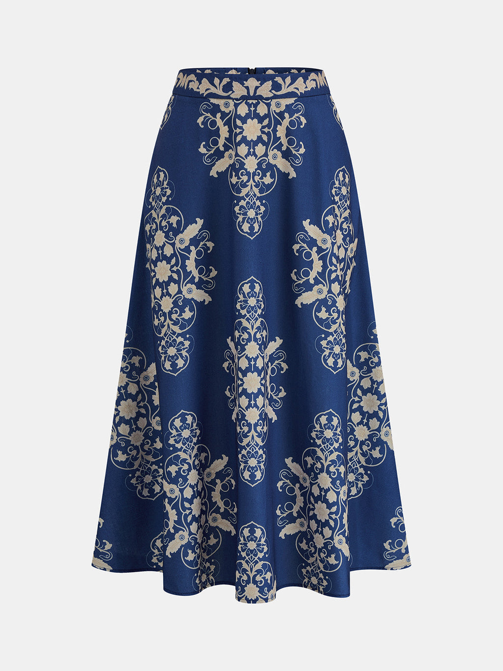 Baroque Print Cami Crop Top & Maxi Skirt Set for Women Summer Festival Fashion