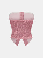 Textured Strapless Top with Detachable Clear Straps for Versatile Styling