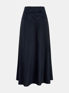Cotton Linen Top & Lace Waist Skirt Set for Women's Casual Wear