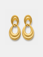 Chunky Linked Oval Drop Earrings for Women Everyday Wear Fashion Jewelry
