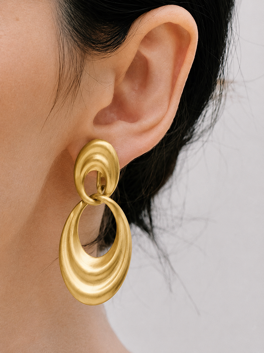 Chunky Linked Oval Drop Earrings for Women Everyday Wear Fashion Jewelry