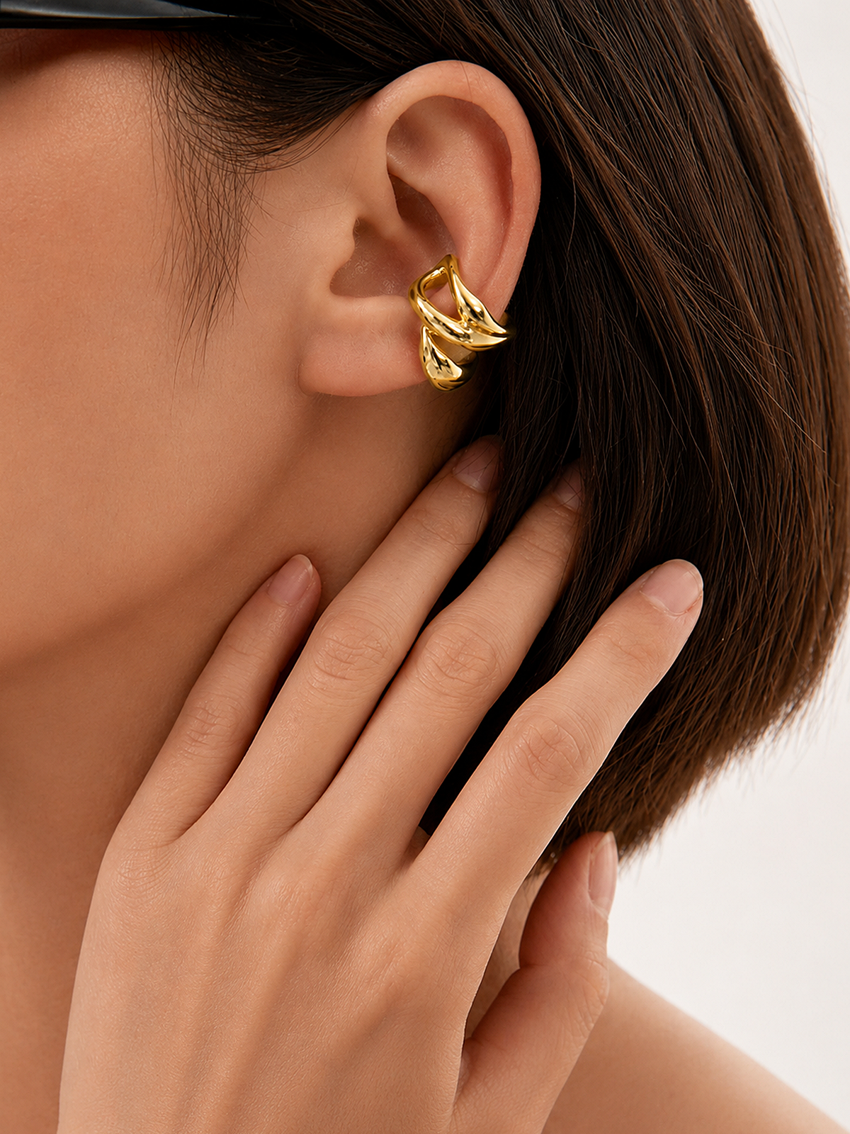 Minimalist Twisted Interlaced Ear Cuff, No-Pierce Adjustable Design