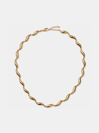 Irregular Wavy Minimalist Necklace Handmade Statement Adjustable Chain
