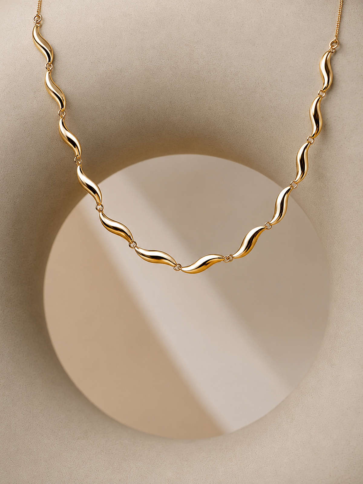 Irregular Wavy Minimalist Necklace Handmade Statement Adjustable Chain