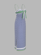 Geometric Print Tie-Front Slit Maxi Slip Dress with Adjustable Straps for Women