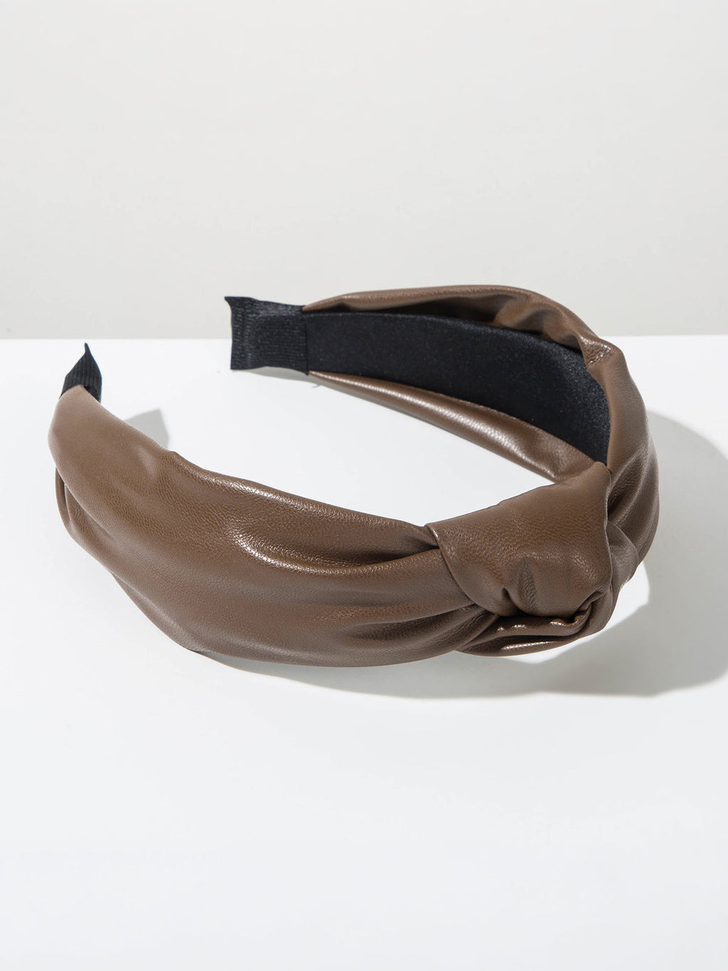 Wide Knotted Faux Leather Headband for Women Casual Wear