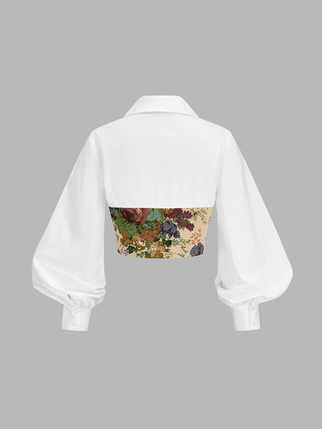 Floral Corset Cropped Long Sleeve Blouse Women's Trendy Spring Top