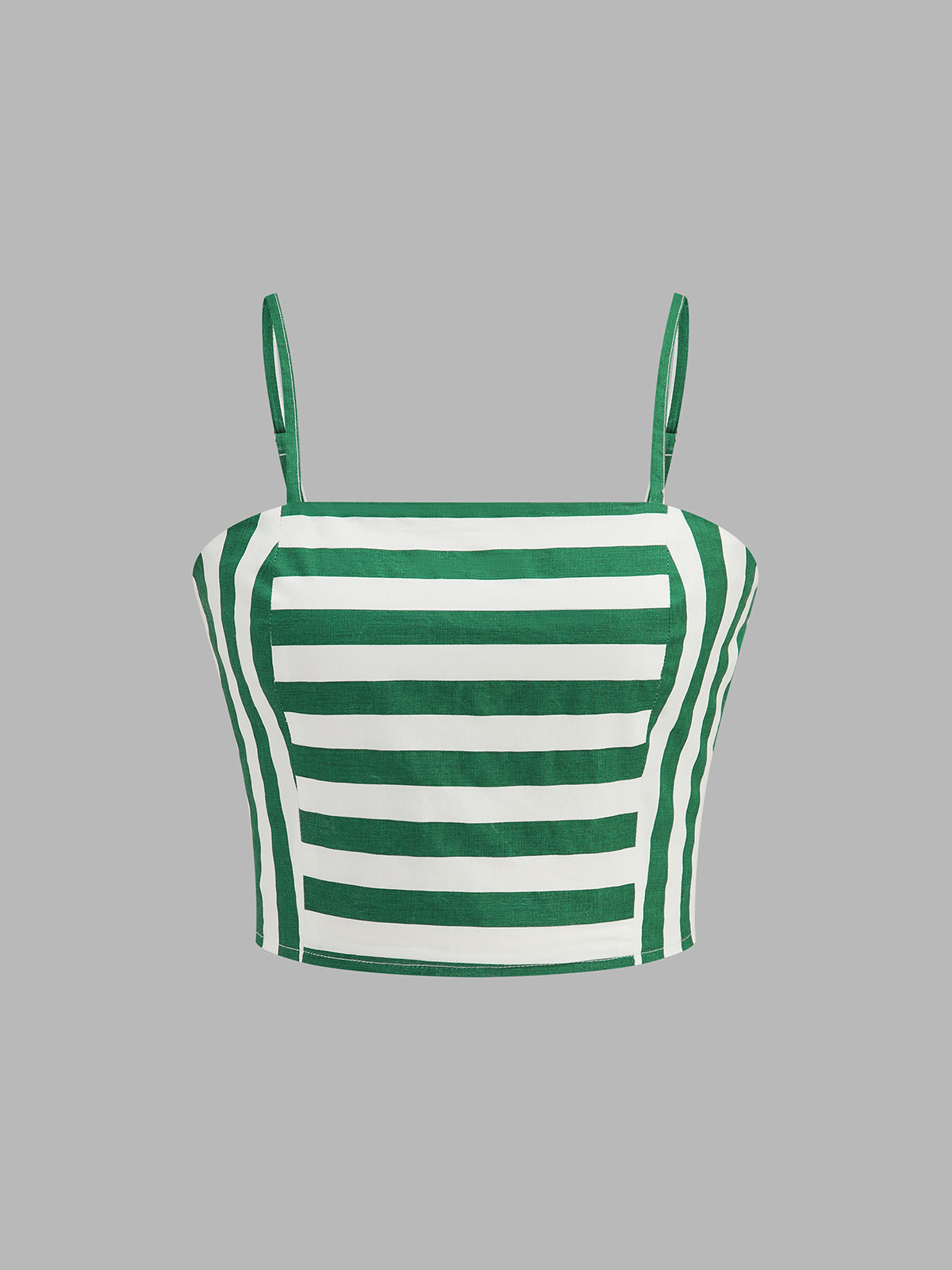 Striped Cotton Two Piece Midi Skirt Set with Tie Waist Detail