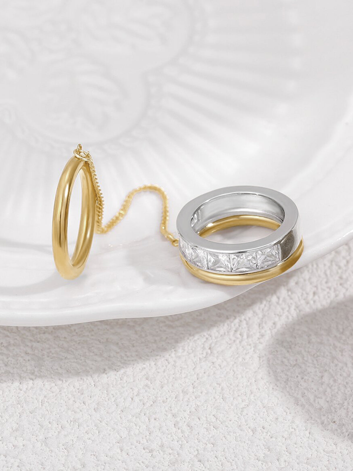 Diamond Chain Multi Finger Ring Adjustable Wrap Band Jewelry