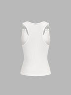 Ribbed Buckle Strap Tank Top with Adjustable Fit
