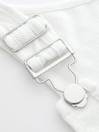Ribbed Buckle Strap Tank Top with Adjustable Fit