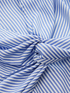 Collared Twisted Striped Short Sleeve Blouse for Women Summer Casual