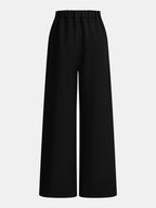 Metal Buckle Mid Waist Straight Leg Pants with Pockets and Zip Closure