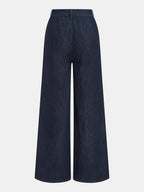 Denim Cropped Shirt & Wide Leg Jeans Set - Trendy Casual Outfit for Women