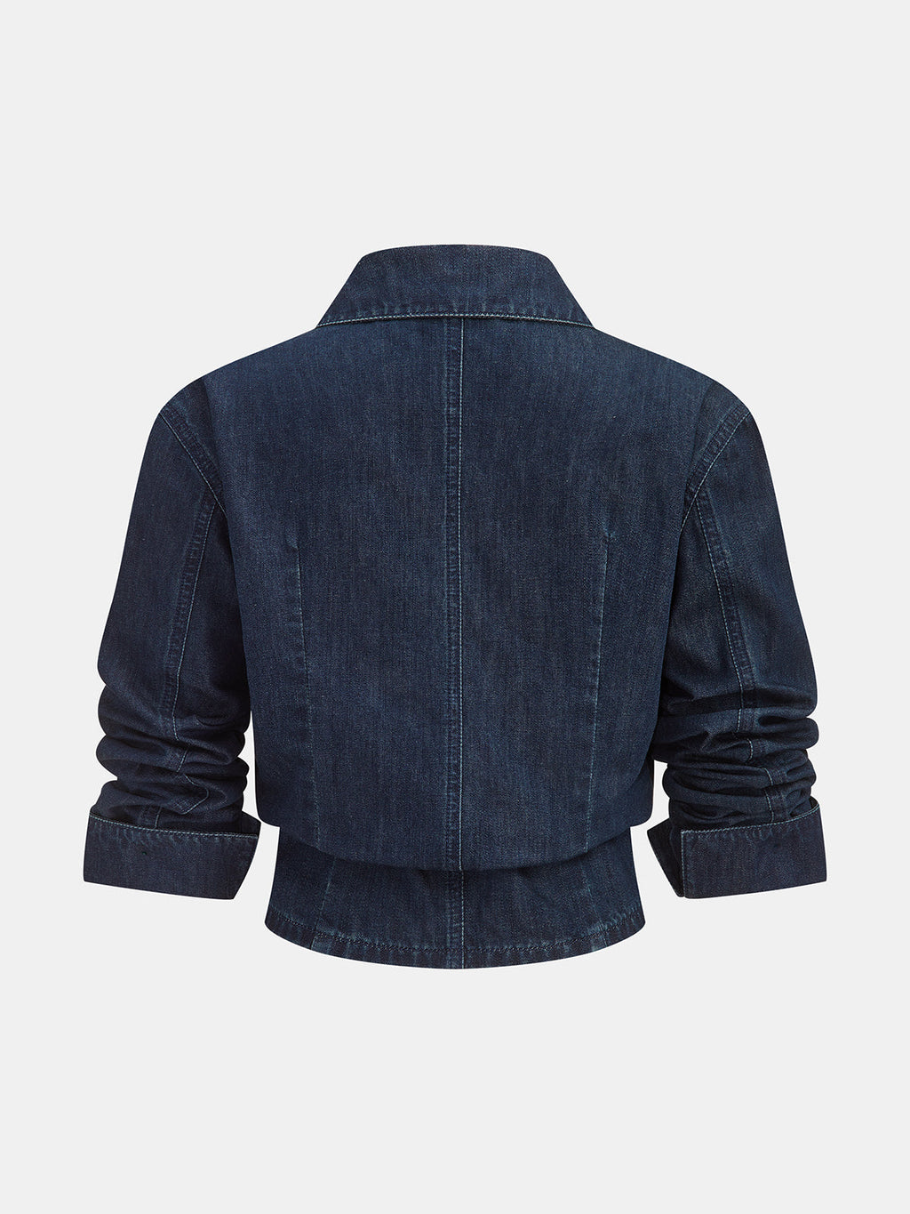Denim Cropped Shirt & Wide Leg Jeans Set - Trendy Casual Outfit for Women