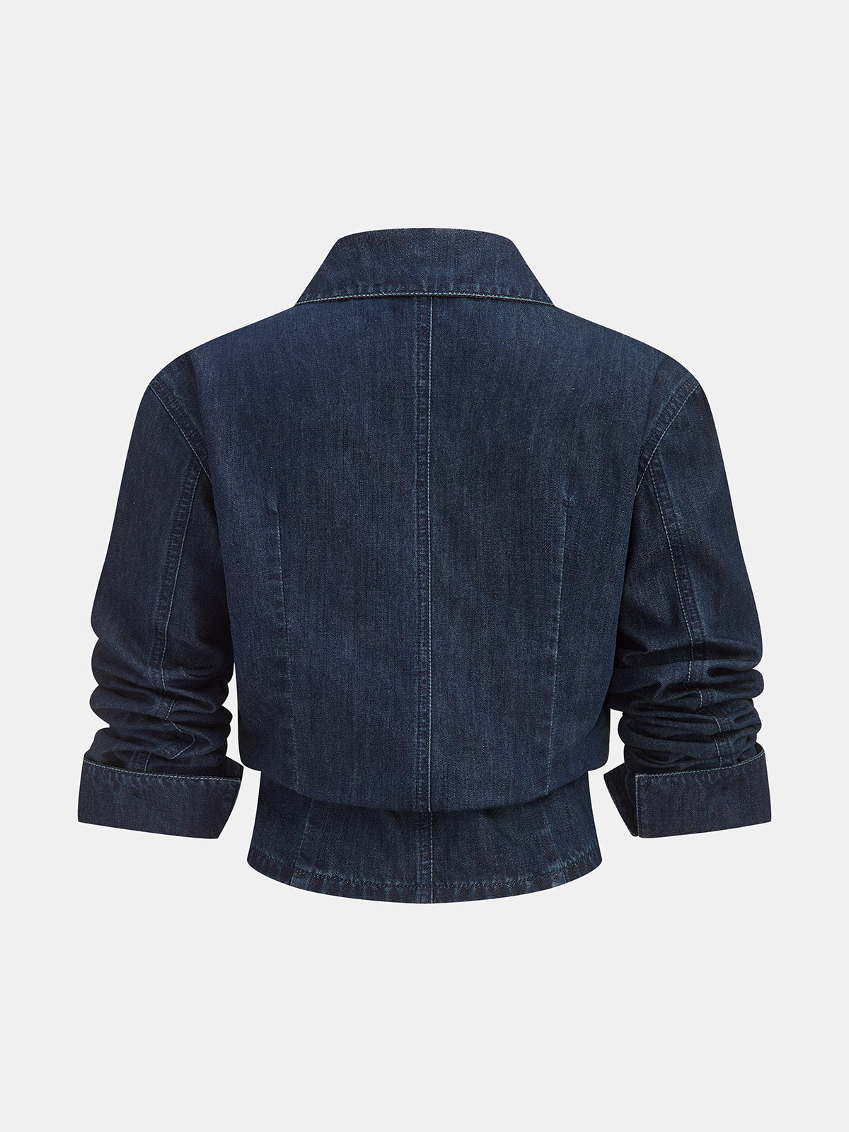 Denim Cropped Shirt & Wide Leg Jeans Set - Trendy Casual Outfit for Women