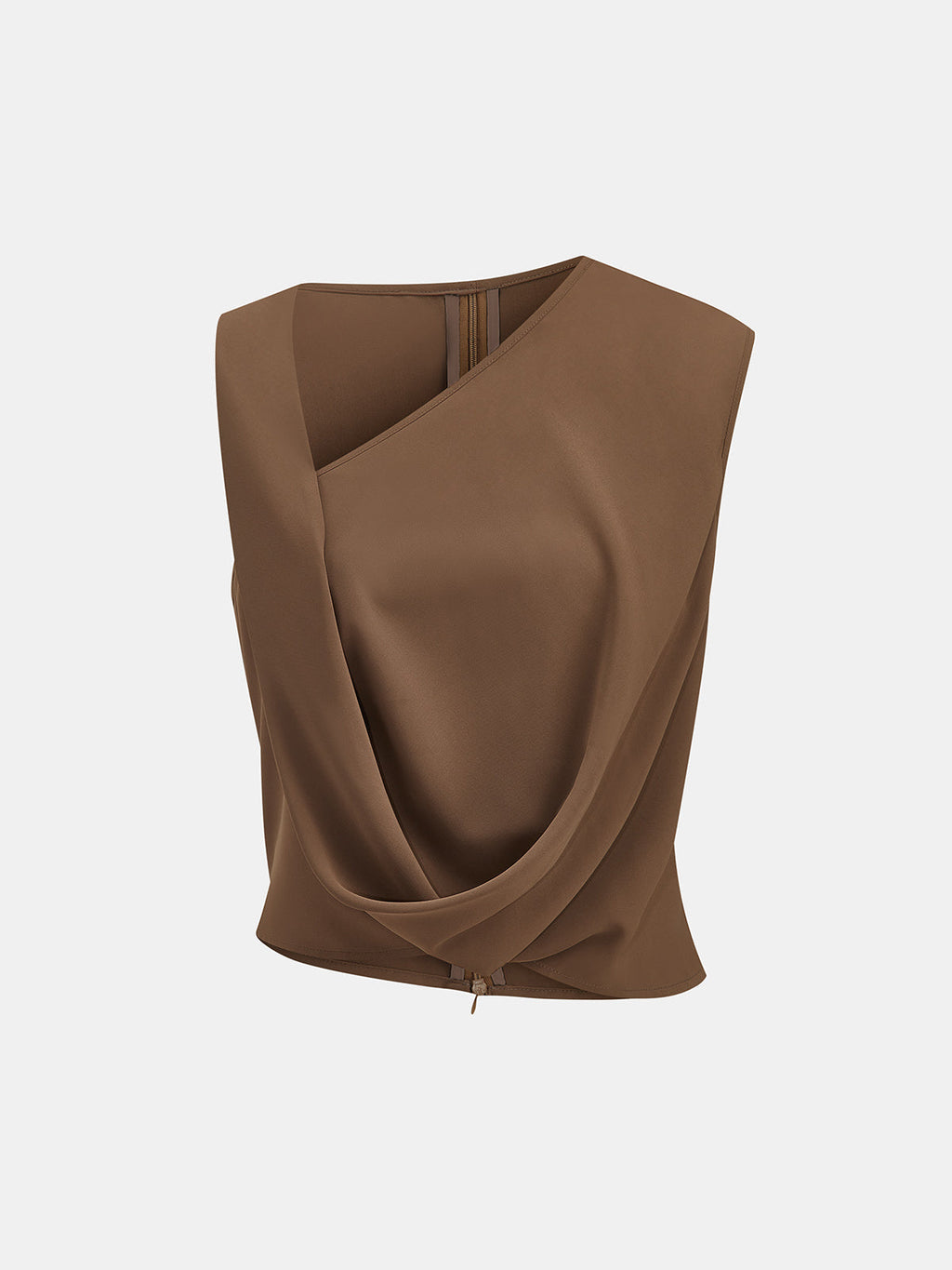 Asymmetrical Draped Twist Tank Top | Women's Flowy Sleeveless Shirt
