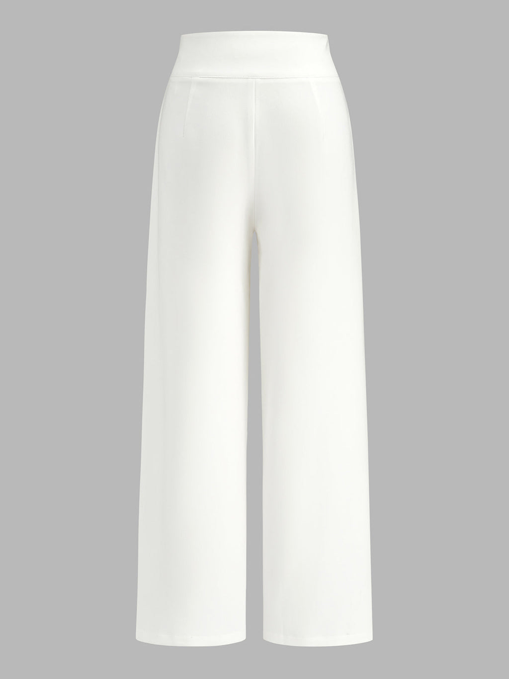 Decorative Hardware Mid Waist Straight Pants for Women Office Wear