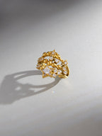 Star Cubic Zirconia Open Ring Adjustable Silver Elegant Jewelry