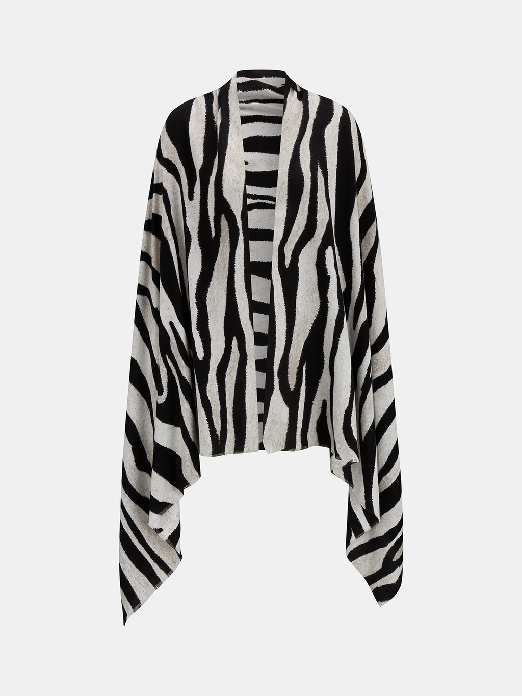 Zebra Print Open Front Lightweight Scarf Accessory