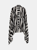 Zebra Print Open Front Lightweight Scarf Accessory