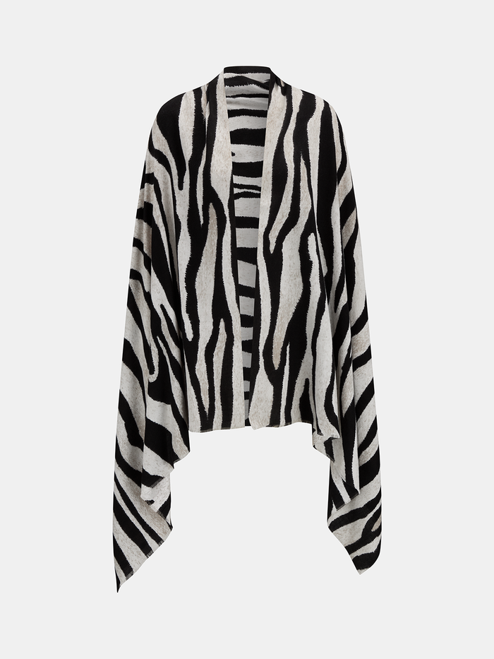 Zebra Print Open Front Lightweight Scarf Accessory