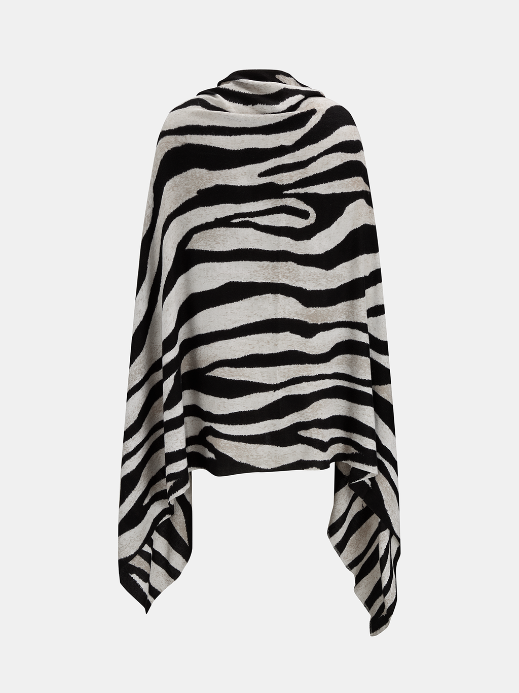 Zebra Print Open Front Lightweight Scarf Accessory