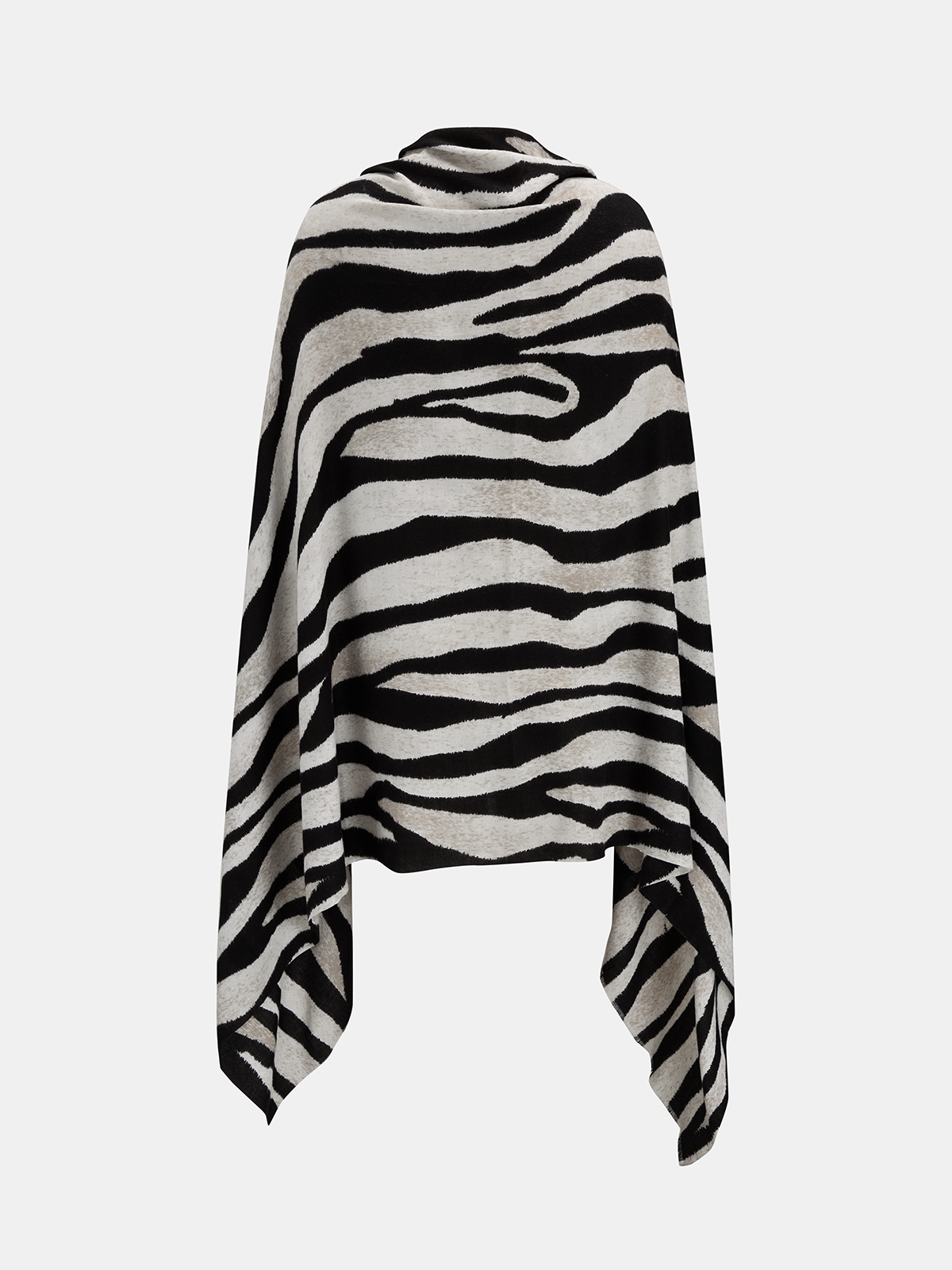Zebra Print Open Front Lightweight Scarf Accessory