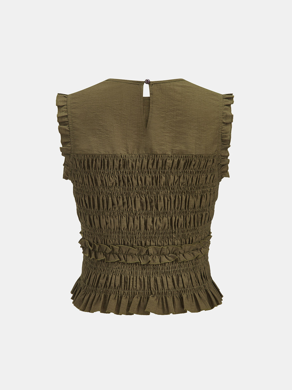 Sleeveless Smocked Ruffled Blouse Women's Casual Summer Top