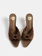 Metal Decor Pointed Toe Heeled Mules Elegant Stiletto Slip-On Footwear