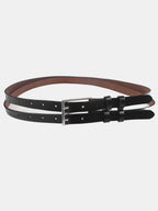 Double Buckle Leather Belt for Casual and Formal Wear