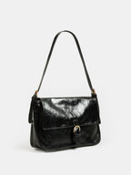 Vintage Buckle Flap Shoulder Bag Classic Retro Style Leather