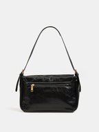 Vintage Buckle Flap Shoulder Bag Classic Retro Style Leather