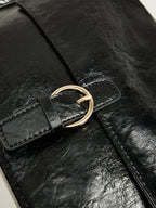 Vintage Buckle Flap Shoulder Bag Classic Retro Style Leather