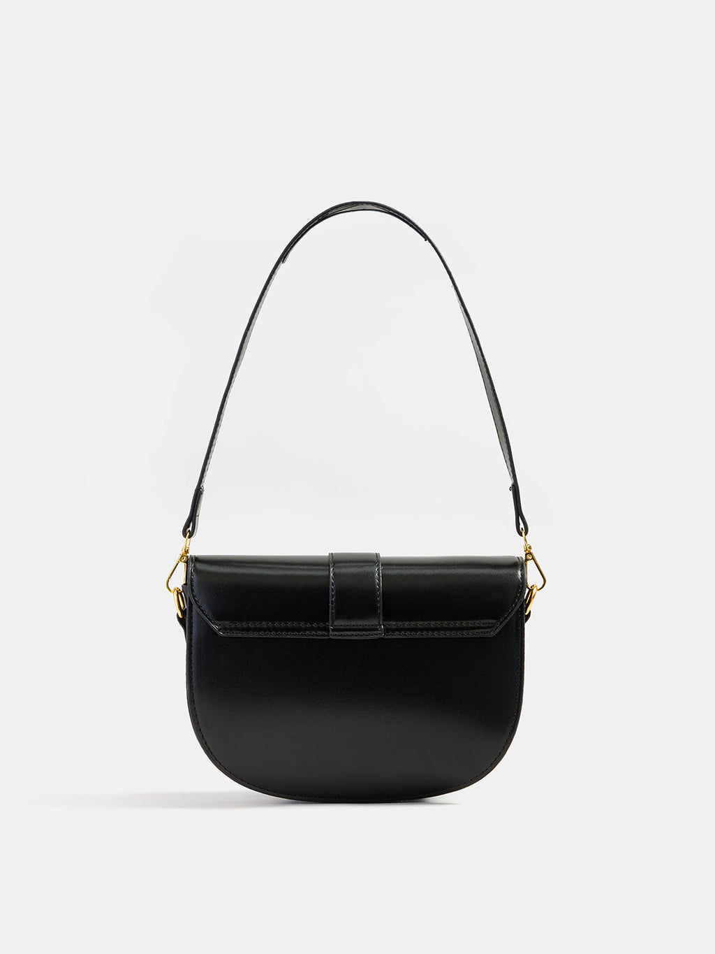 Metal Buckle Saddle Shoulder Bag with Adjustable Strap for Women
