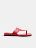 Square Toe Metal Decor Thong Sandals with Adjustable Straps for Women
