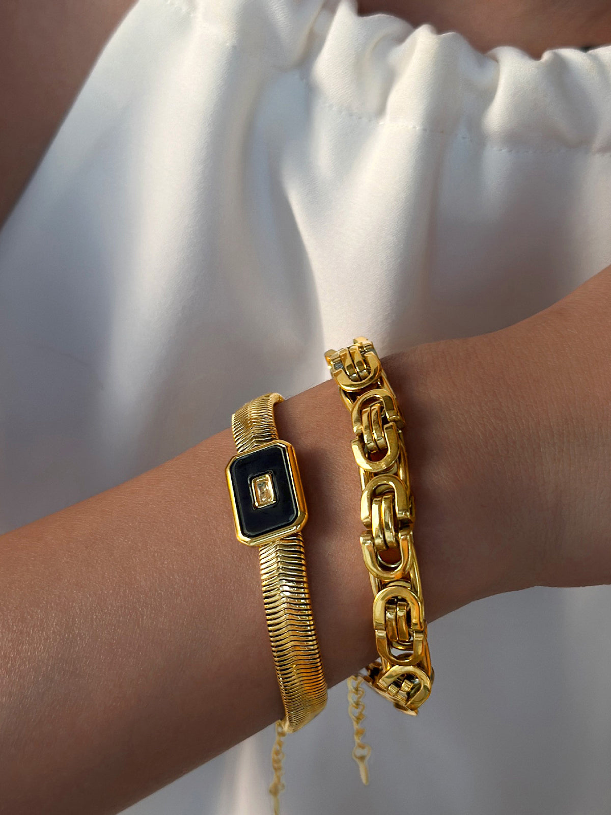 Herringbone Chain Square Zircon Bracelet, Adjustable Elegant 925 Silver Jewelry