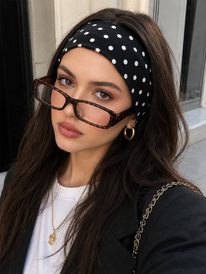 Polka Dot Wide Cotton Headband Comfortable Elastic Hair Accessory