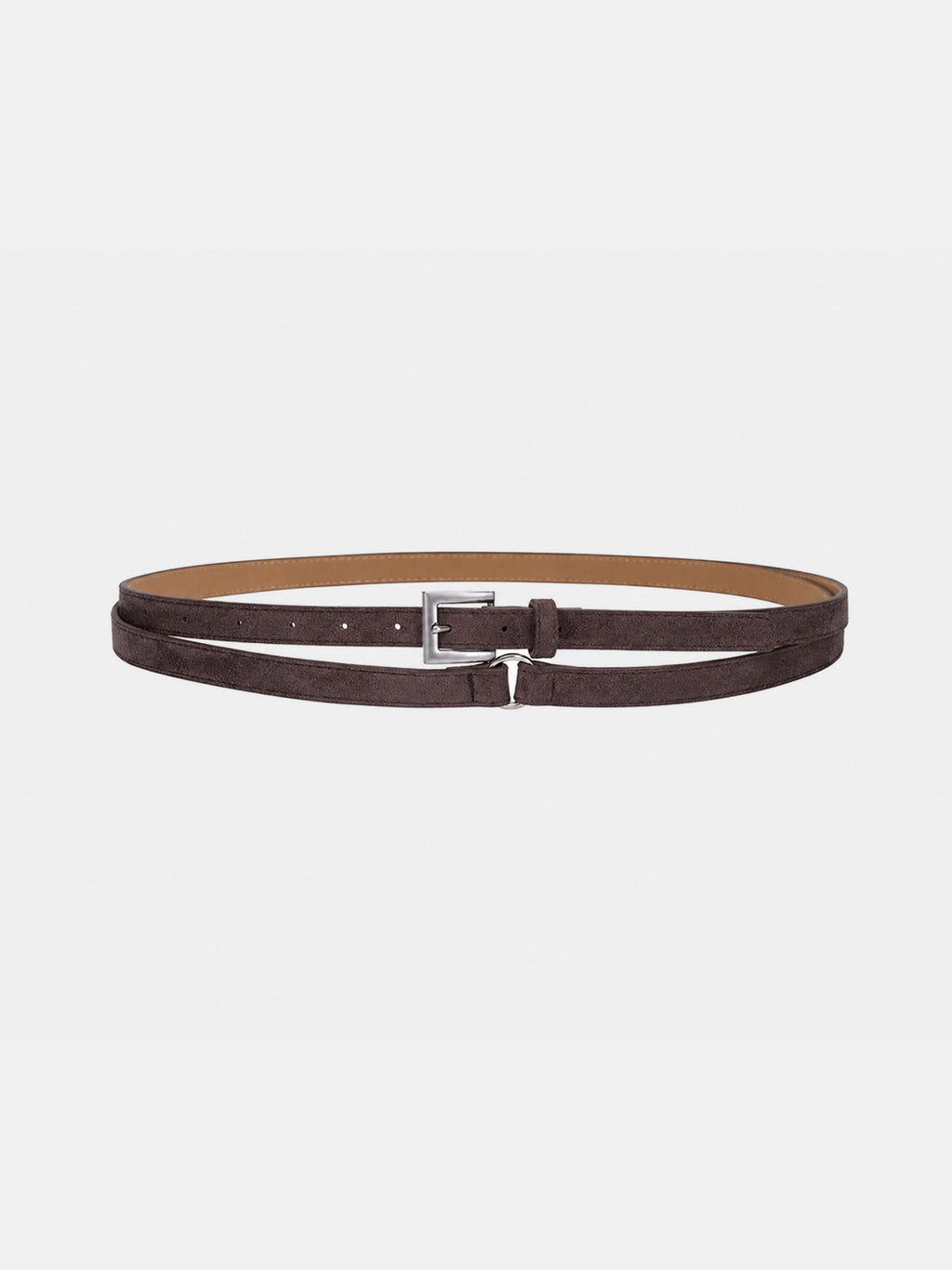 Suede Effect Double Wrap Thin Waist Belt Stylish Adjustable Accessory
