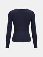 V-Neck Ruched Long Sleeve Top for Women Casual Fit
