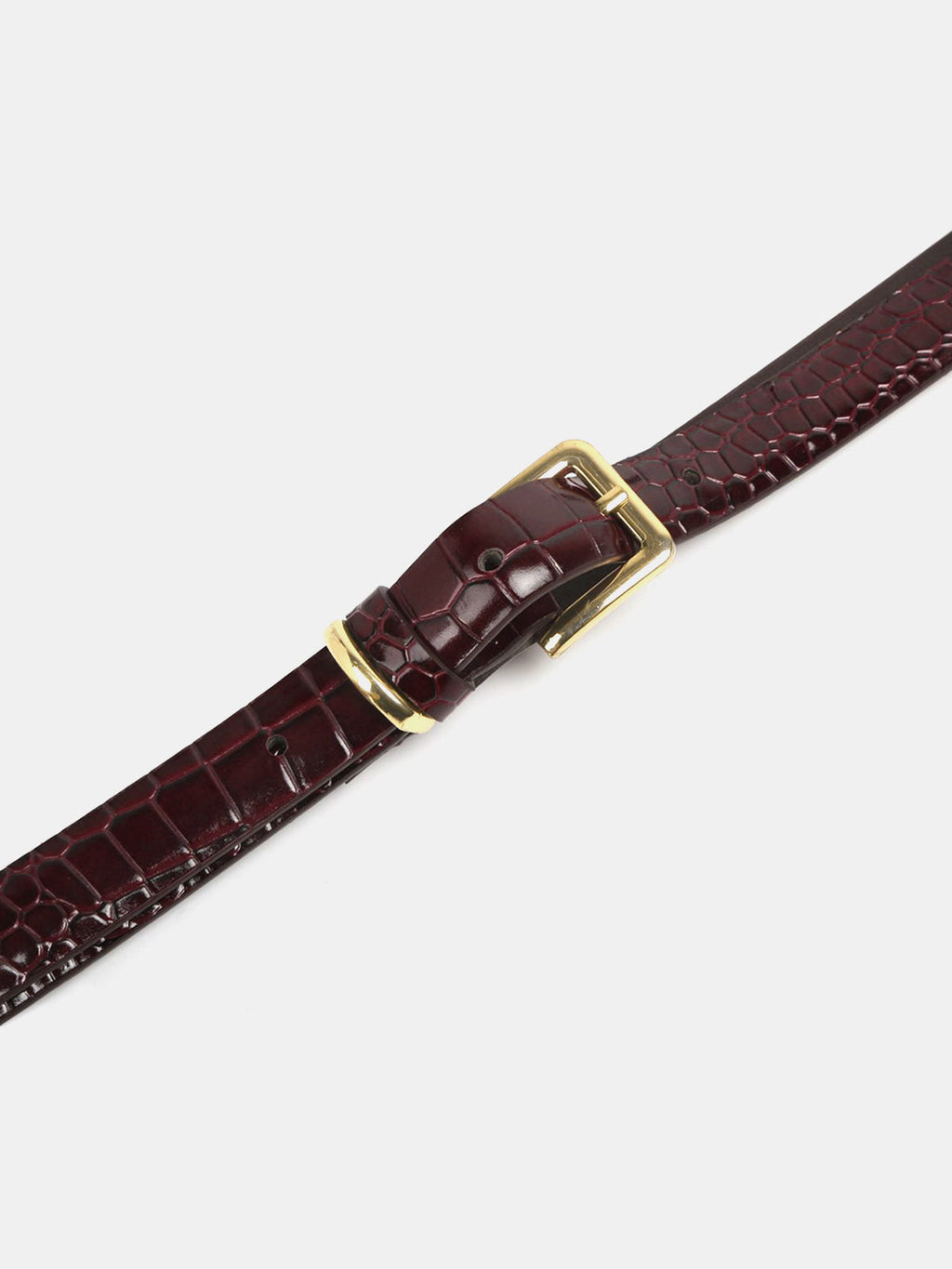 Metal Buckle Crocodile Embossed Belt Durable Leather Adjustable Waist Unisex