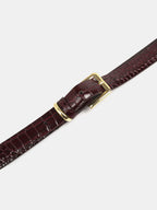Metal Buckle Crocodile Embossed Belt Durable Leather Adjustable Waist Unisex
