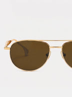 Metal Double Bridge Aviator Sunglasses for UV Protection