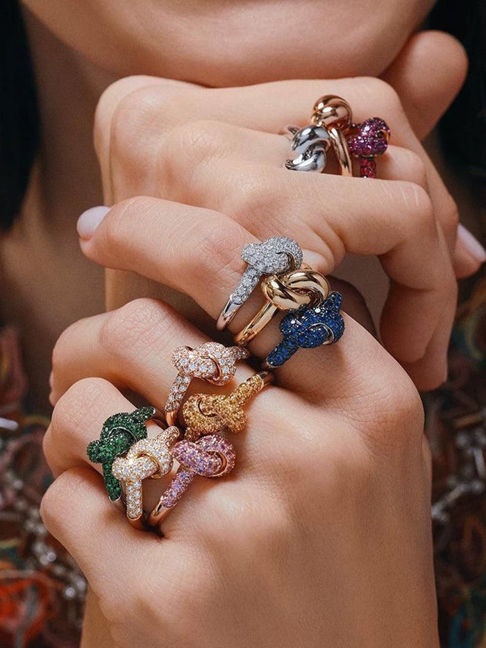 Paved Knot Statement Ring with Elegant Cubic Zirconia Detail