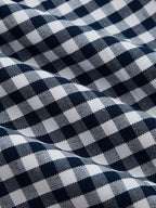 V-Neck Check Belted Mini Swing Dress for Women, Casual Summer Style