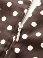 Polka Dot Tie-Waist Satin Mini Dress with Ruffled Hem Detail