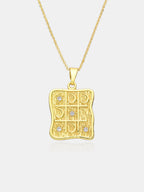 Star Moon Square Pendant Necklace with Celestial Charm Chain
