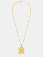 Star Moon Square Pendant Necklace with Celestial Charm Chain